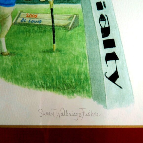 Susan Walbridge Fisher Dog Art, Border Terrier, St. Louis Arch, Signed & Framed - Picture 4 of 5